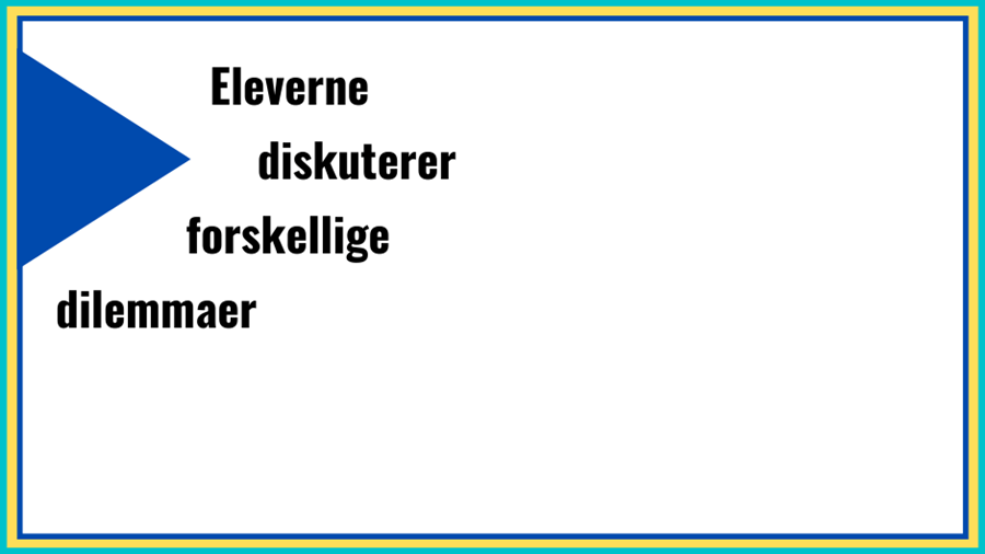 Ligesom konceptet i Mads og Monopolet skal eleverne diskutere forskellige dilemmaer.